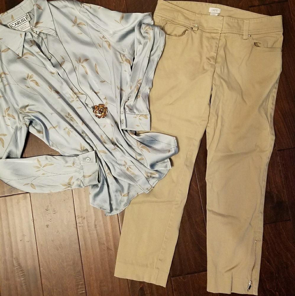 Cache' twill pants.